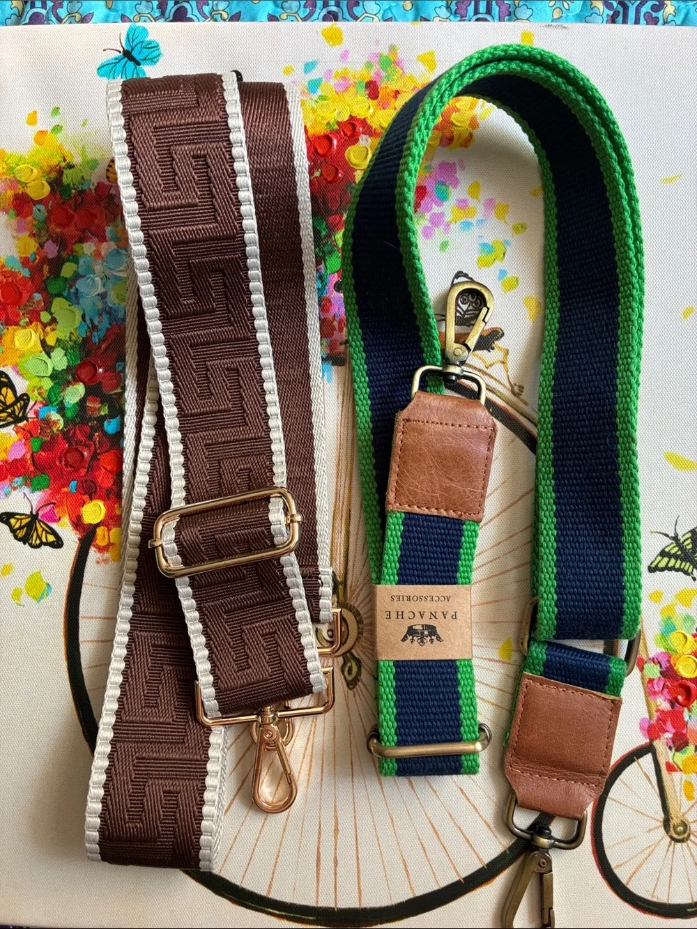 Panache Navy/Green Adjustable Bag Straps.